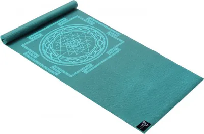 Produktbild von Yogistar Yogamatte Basic - Sri Yantra, Petrol, Maße: 183 cm X 61 cm X 4 mm