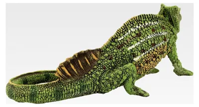 Produktbild von Gartenfigur Chamäleon für außen - Tierfigur groß Teichdekoration Eidechse Leguan (Grün 24 cm)