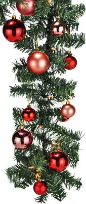 Image de Guirlande de sapin XL LED 540cm avec 70 LED incl. 30 boules d'arbre rouges