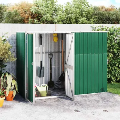 Produktbild von Gartenhaus in Grün 225x89x161 cm aus verzinktem Stahl, 36,62 kg