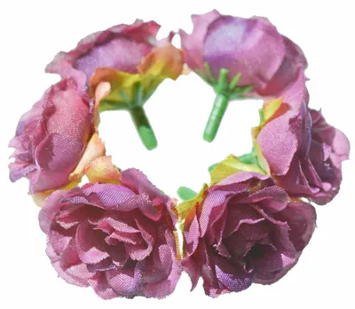 5 x Deko Rose / Rosenblüte / Rosenkopf ca. 2,5 cm, violett