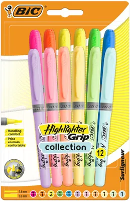 Produktbild von Bic Highlighter Grip Pastel 12 Farbe 3732