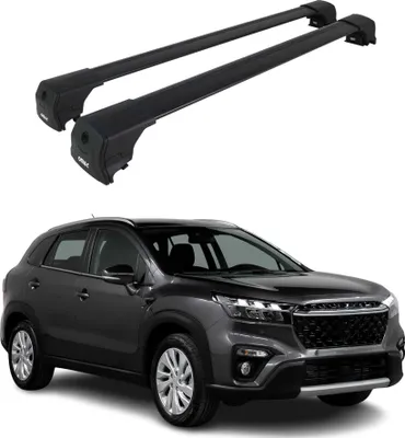 Image de Barres De Toit Transversales pour Suzuki SX4 S-Cross 2020-2023 Alu Noir ABE