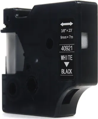 Produktbild von JetWorld Dymo D1 Ersatzband, weiß auf schwarz, 9 mm x 7 m, LM100, LM100Plus, LM100Series, LM120P, LM280, LM300, LM350, LM350D, LM350Series, LM360D, LM400, LM420P, LM450, LM450D, LM450Series, LM500TS, LMPC, LMPC2 (40921)