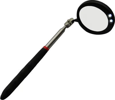 Image de Miroir d'inspection télescopique avec 2 x LED blanches ø 75 mm 86 cm Miroir de surveillance