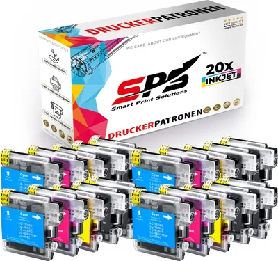 Produktbild von 20x Tinten Brother LC-980 LC-1100 Multipack kompatibel für Brother DCP-145C