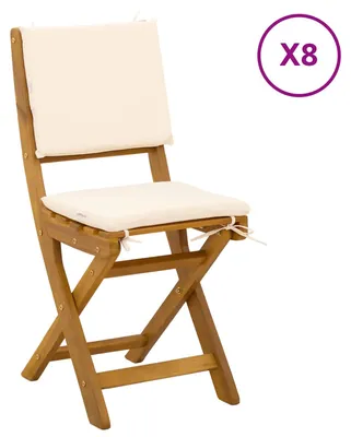 Productafbeelding van vidaXL Buiten bistrostoelen, 8 stuks, crèmekleurig, massief acaciahout