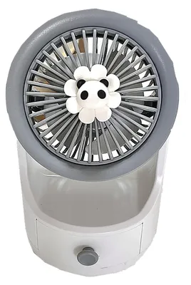 Obrázok produktu pre Mini stolný ventilátor – praktický, ktorý sa vojde do zásuvky, s roztomilým dizajnom, s USB nabíjaním, prenosný stolný chladiaci ventilátor do domácnosti, na internát, do kancelárie alebo spálne, sivý