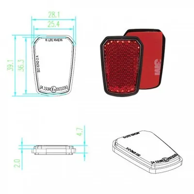 Obrázok produktu pre Reflektor Shield trapezform rot