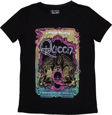 Produktbild von Queen - "A Night At The Opera Tour '76" T-Shirt für Damen RO12415 (XL) (Schwarz)