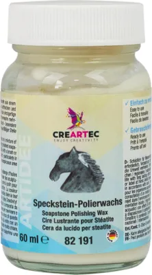 Produktbild von CREARTEC Speckstein-Polierwachs - 60ml - zum Auffrischen und Endbehandeln fertiger Specksteinskulpturen