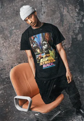 Image de Mr. Tee Tee-shirt Star Wars Yoda Poster noir - M
