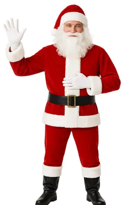 Produktbild von 7-teiliges Weihnachtsmann Kostüm für Erwachsene in S-XXXXL – Santa Claus Set mit Mütze, Bart, Oberteil, Hose, Gürtel, Stiefelüberziehern und Handschuhen – Uni Nikolauskostüm für Weihnachten, Auftritte und Feiern, Größe:XL