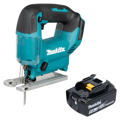Imagen del producto de Sierra de calar oscilante a batería Makita DJV 186 T1 de 18 V + 1 batería de 5,0 Ah - sin cargador