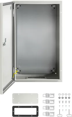Image de SucceBuy Boîtier en acier NEMA, 12 x 12 x 8 pouces, boîtier deen acier NEMA 4X, IP66 étanche à l'eau et à la poussière, boîte de jonction extérieure/intérieure, avec plaque de montage