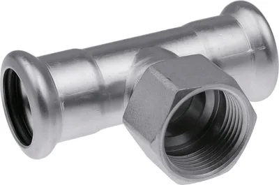 Produktbild von Edelstahl-T-Stück mit Innengewinde - 35 Rp1/2"