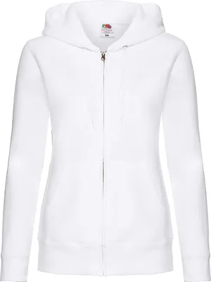 Produktbild von Fruit of the Loom Damen Premium Sweat Jacke Kapuzenpullover Hoodie, Größe:S (10), Farbe:Weiß