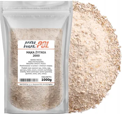 Zdjęcie produktu dla MĄKA ŻYTNIA RAZOWA TYP 2000 1kg Pełnoziarnista do chleba naturalna Kol-Pol