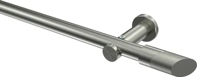 Produktbild von Interdeco Gardinenstange / Vorhangstange Edelstahl-Optik, Typ Platon Verano (Schräge Bicolor) ohne Ringe, 20 mm Ø 1-läufig, 120 cm
