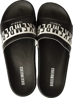 Obrázek produktu pro Pánské pantofle BIKKEMBERGS Band Sea nebo Pool Slide Beachwear s logem, č. výrobku BKK2MSR03, série: poloviční logo, velikost 40 – Size 40, 100 % guma