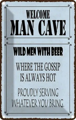 Produktbild von vianmo Blechschild 30x20 cm welcome man cave wild men with Beer