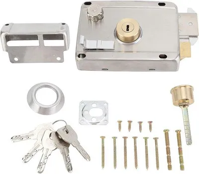 Obrázek produktu pro Venkovní mechanický zámek z nerezové oceli pro dřevěné dveře s funkcí proti krádeži.