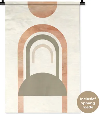 Produktbild von MuchoWow® Wandteppich Wandbehang Bogen - Abstrakt - Rosa 60x90 cm Tapisserie Dekoration Wandtuch - Foto-Teppich - Abwaschbar