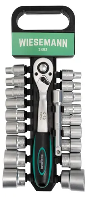 Produktbild von 20-teiliges Steckschlüsselsatz mit 1/2" Ratsche
