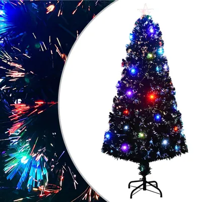 Image de vidaXL Arbre de Noël artificiel avec support/LED 150 cm fibre optique