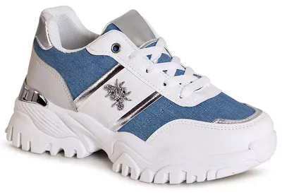 Produktbild von topschuhe24 3074 Damen Plateau Sneaker Keilabsatz Glitzer Turnschuhe , Farbe:Blau, Größe:38 EU