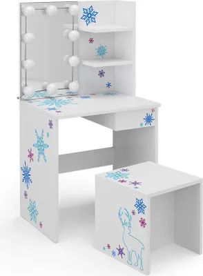 Produktbild von Kinder-Schminktisch Vicco Schneeflocke Weiß 54.8 cm mit LED Beleuchtung, Model 34425