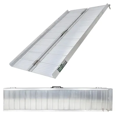 Produktbild von TRUTZHOLM Rollstuhlrampe klappbar 152 cm Traglast 272 kg Alu geriffelt Auffahrrampe Kofferrampe
