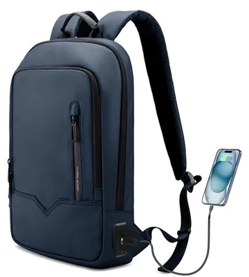Image de Sac à dos pour ordinateur portable étanche - Sac léger - Port USB - 17,3 pouces - 46x31x10 cm - Sacoche pour ordinateur