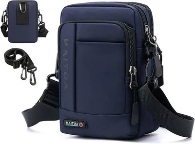 Produktbild von Kleiner Schultertas für Männer - Ideal für Outdoor, Wandern und Sport - Multifunktionaler Crossbody und Rucksack in Schwarz