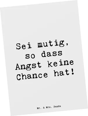 Produktbild von Mr. & Mrs. Panda Postkarte Spruch Angst überwinden - Weiß - Geschenk, Inspiration, Ansichtskarte, Vertrauem, spruchkarte, Stärke, Liebe, bildkarte, Selbstvertrauen, Trost