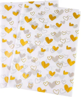 Zdjęcie produktu dla Papier ozdobny do pakowania prezentów złoty 70x50 cm 30 arkuszy