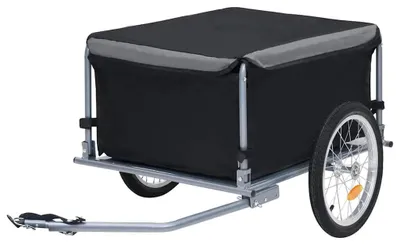 Produktbild von Fahrrad Lastenanhänger - Cargo Fahrradanhänger - Faltbar - 65 kg Tragkraft - Abnehmbares Ladefach mit Plane - Wasserdichte Abdeckung - Armeegrün