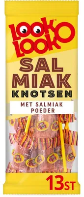 Zdjęcie produktu dla Look-O-Look Salmiakknotsen Lukrecjowe cukierki 136g - słodko-słona przekąska