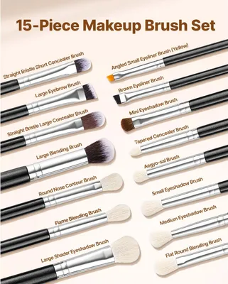 Obrázek produktu pro Sada štětců na líčení, 15 kusů, ergonomický design, 15 kusů