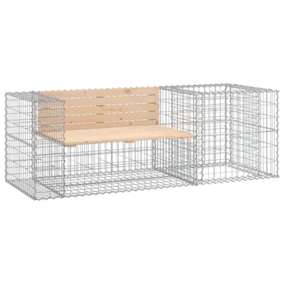 Image de vidaXL Banc de jardin avec gabion pin massif