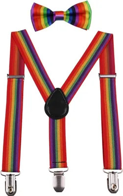 Produktbild von Hosenträger für Kinder, Fliege für Jungen und Mädchen, verstellbar, elastisch, klassisches Accessoire-Set, Alter 1 bis 13 Jahre