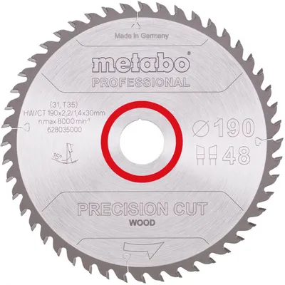 Immagine prodotto di Metabo PrecisionCutProf 190x30, 48 WZ 15°, 628035000