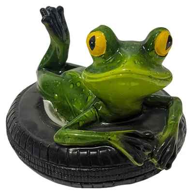 Produktbild von Schwimmende Froschdekoration, Teichfroschdekoration, liegende Froschfigur aus Kunstharz für Gartenteich, Schwimmbaddekoration