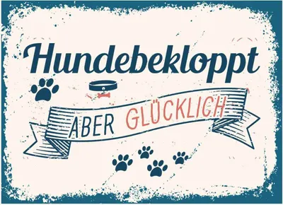 Produktbild von vianmo Holzschild 30x40 cm Hundebekloppt aber Glücklich blau Tier Haustier