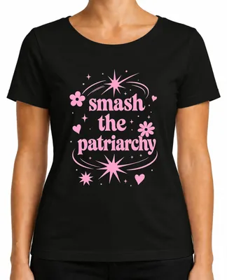 Obrázok produktu pre Tričko s nápisom "Smash The Patriarchy" (Zničte patriarchát), feministické, čierne, veľkosť XL