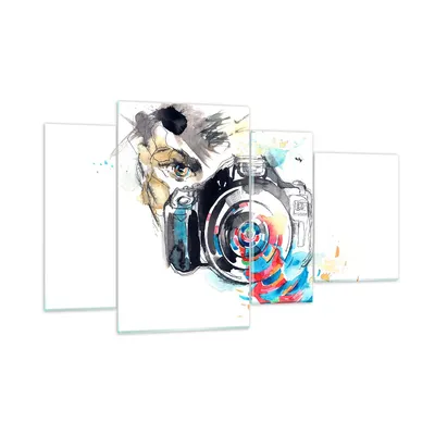 Produktbild von Bilder auf glas - Fotograf Kamera Fokus Hobby - 120x70cm - Glasbilder - Wandbilder - Kunstdruck - zum Aufhängen bereit - Wanddekoration aus Glas - Glas Bilder - Wandbild auf Glas - GDL120x70-3022