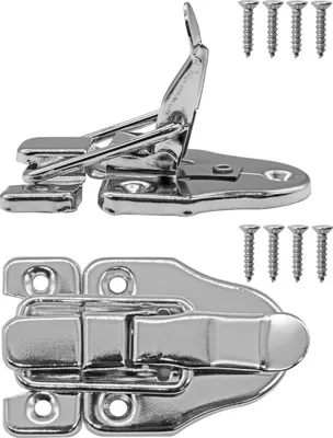 Produktbild von 'FUXXER® - 2x Verschlüsse für Truhen, Kisten, Koffer, Rack Metall-Beschläge, Bügel-Verschlüsse silber'