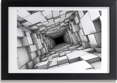 Produktbild von Bild 30x20 MDF-Rahmen, Wandkunst Tunnel mit Würfeln