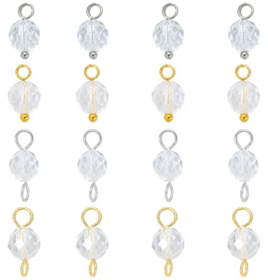 Produktbild von 16 Stück Kristall Geburtsstein Anhänger - Verbinder für Schmuckherstellung - für Armbänder Halsketten und Ohrringe - April