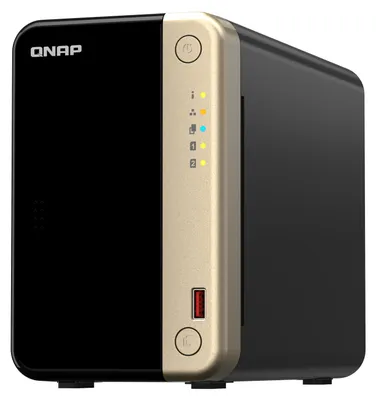 Produktbild von QNAP TS-264 NAS Tower Intel® Celeron® N5095 8 GB QNAP QTS Schwarz. Gold